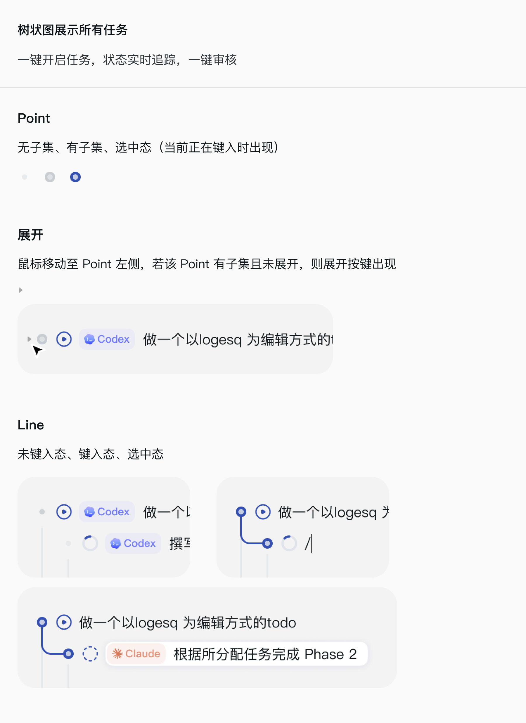 Bernard 的任务树、Point、展开和 Line 方案